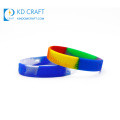 Wholesale bulk cheap mixed color filled custom silicone wristband bracelet for sale